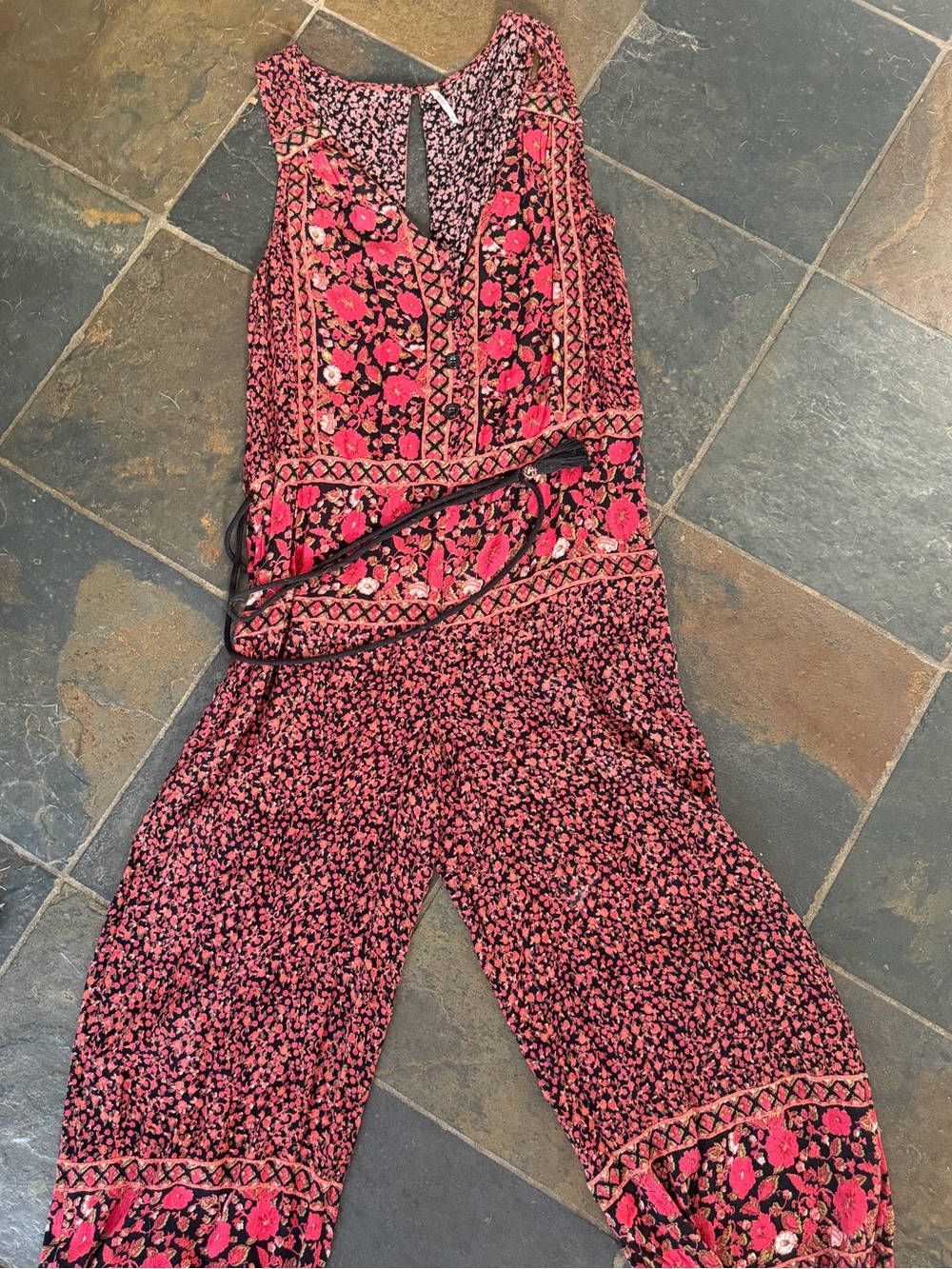 Free People Floral Summer Wide Leg Jumpsuit